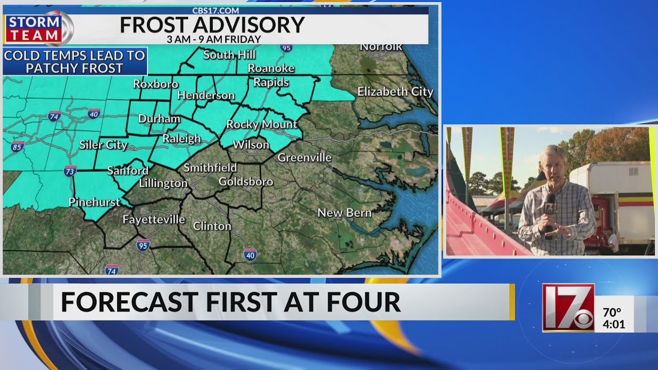 Frost advisory in central North Carolina - YouTube