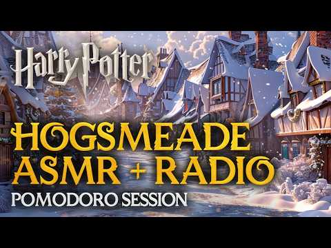 2h of Hogsmeade ASMR without breaks ❄️ Harry Potter Study Session, Hogwarts Pomodoro Ambience Sounds