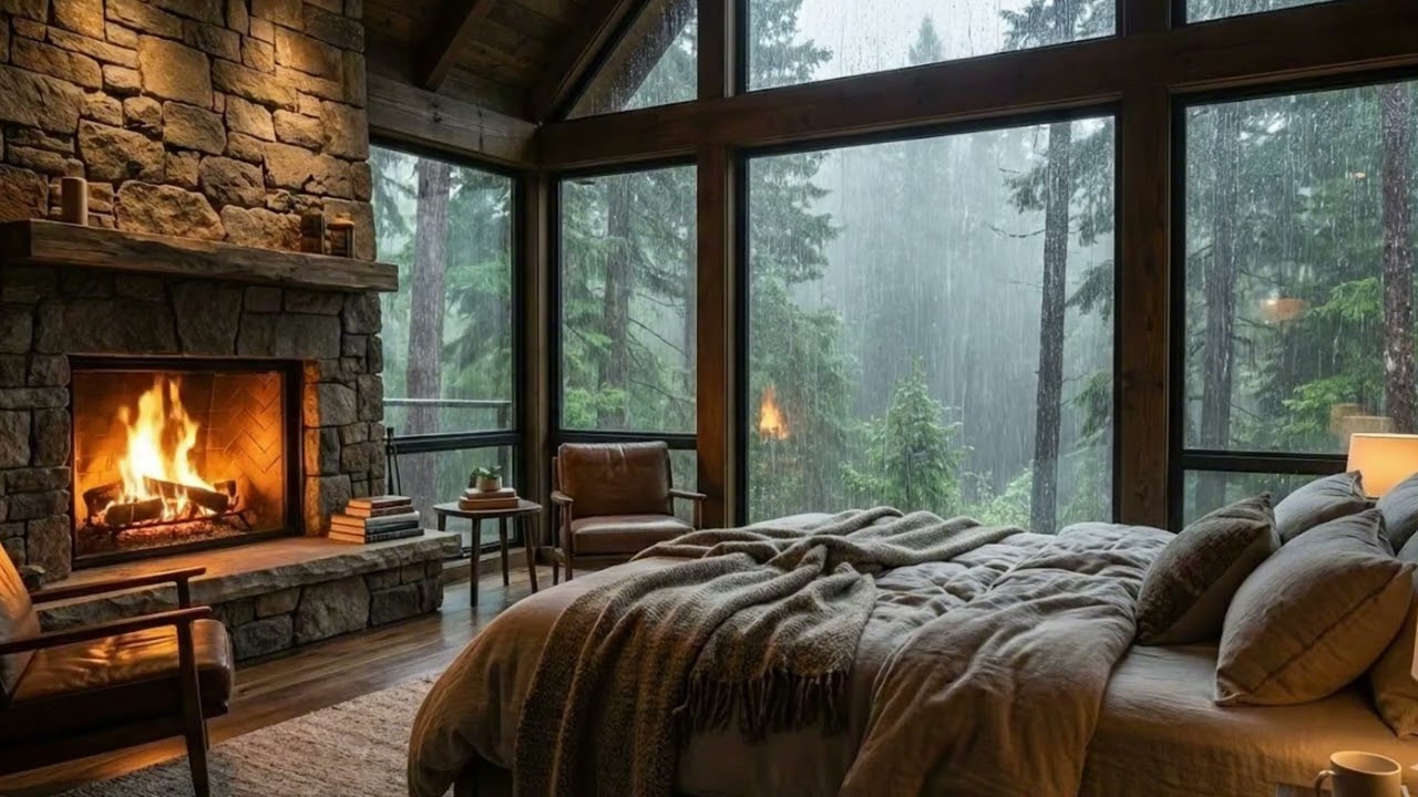 I never want to leave this cabin .The ultimate cozy rainy day