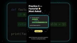 Recursion Practice in Python 🔥 | Factorial Sum Reverse Explained