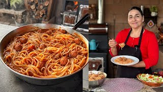 Espagueti con Albondigas   Receta para Celebrar El Amor y la Amistad  La Herencia de las Viudas