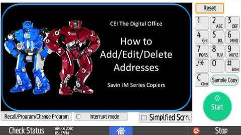 How To: Save, Add, Edit & Delete Addresses on the Savin (Ricoh) IM Series MFP