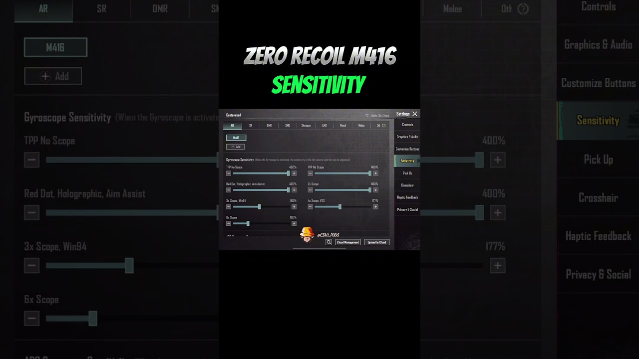 M416 Zero Recoil Sensitivity Bgmisettings Bgmicontrols Pubgmsettings Bgmi Pubgmobile