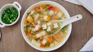 Simple & Healthy Vegan Tofu Veggie Soup