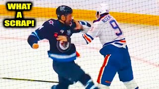 Ryan Nugent-Hopkins Neal Pionk Fight Scrap Edmonton Oilers Vs Winnipeg Jets 2025 Highlights