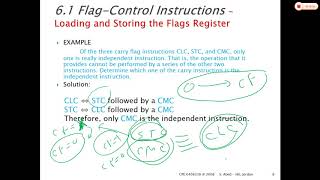 Flag control and compare instructions 23 4 2020 by Dr. Awni Itradat Hashemite University