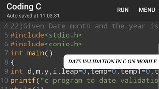 Date validation(dd/mm/yyyy) in c on android.