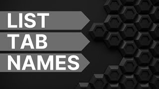 List Tab Names In Google Sheets Using A Custom Function