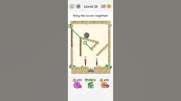 Braindom level 16 bring the lovers together! solution walkthrough game #braindom #braingames #shorts