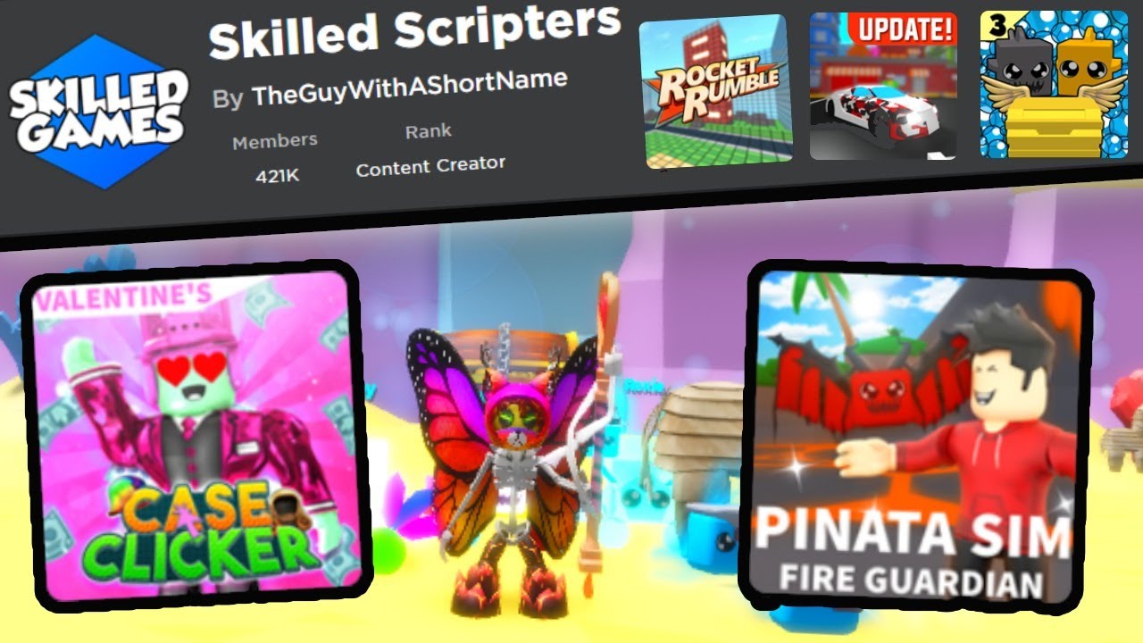 Playing All Skilled Games Case Clicker Pinata Simulator More Youtube - merch pinata simulator roblox