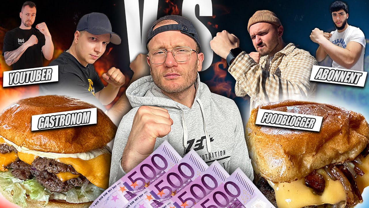 SIE SETZEN 500€ auf IHREN eigenen BURGER - GASTRONOM VS FOODBLOGGER VS  YOUTUBER VS ABONNENT