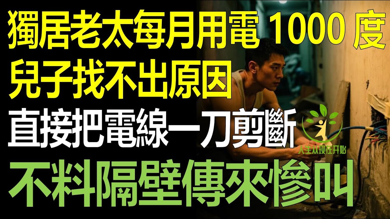 獨居老太每月用電1000度，兒子找不出原因，直接一刀將電線切斷，不料隔壁突然傳來慘叫！
