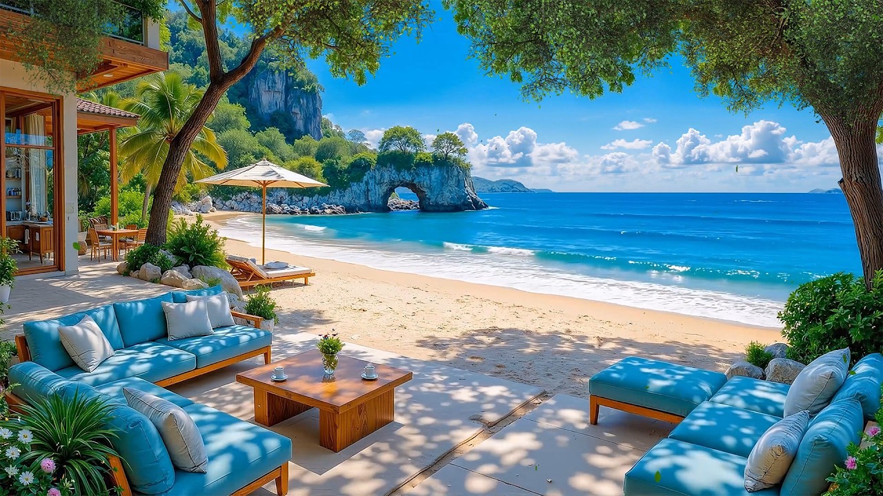 Morning Jazz At The Beach Cafe Smooth Bossa Nova For Peaceful Moods Work & Study Vibes Daily