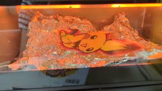 失敗しないプラバンの焼き方！ピチューを焼き上げる瞬間！