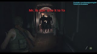 playing resident evil 2 for the first time. I get why everyone calls Mr x  terrifying. I saved the game, heard some footsteps and was like surely it  can't be and 2