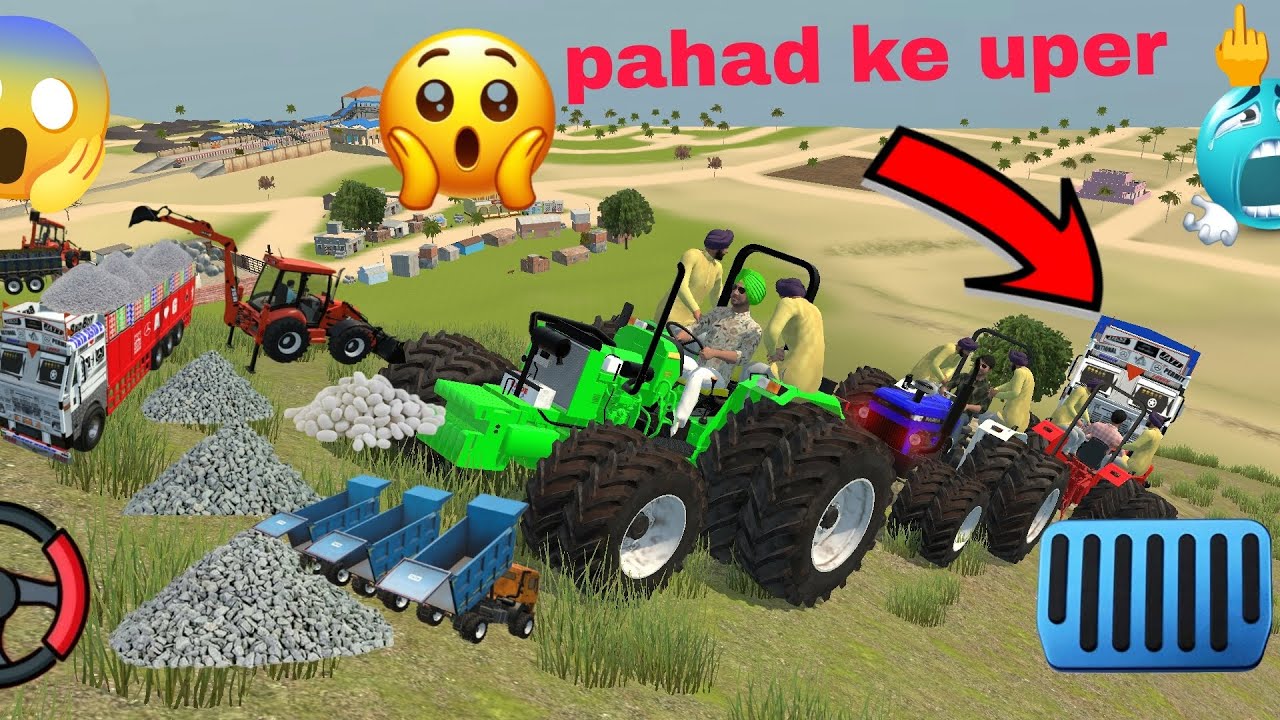 Harwaster stuck in mud tractor 🚜 jcb and truck 🚛 products and indian simulator 3D drawing games 🎮
