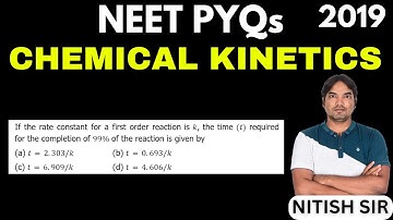 If the rate constant for a first order reaction is k, the time (t) required for the completion of