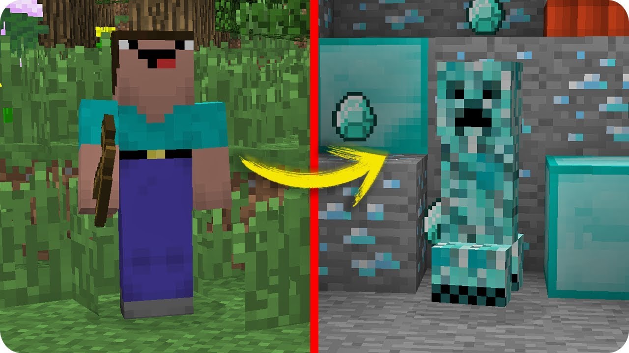 NOOB MINECRAFT VS CREEPER DE DIAMANTE TROLL NOOB ES TROLLEADO EN ...