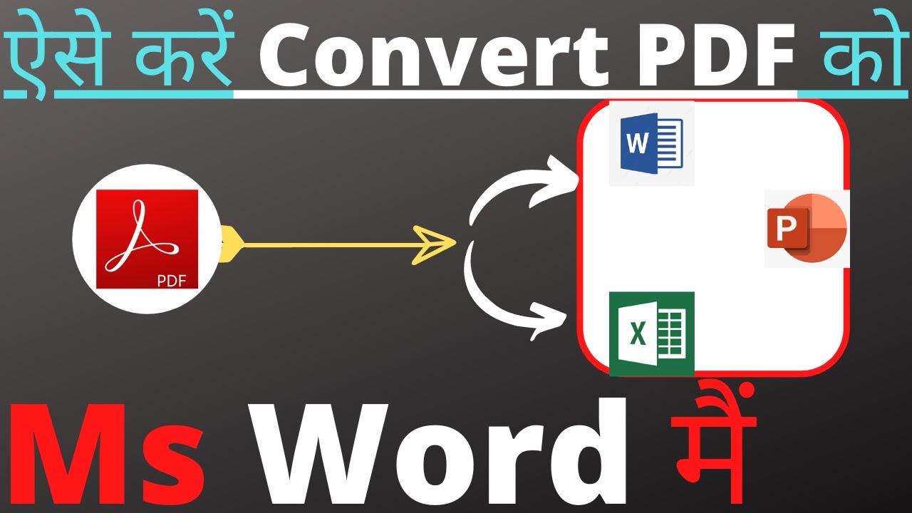 How to Convert PDF to Ms Word , Powerpoint , Excel file || PDF se Word ...