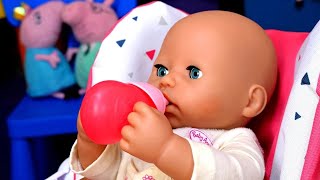 Baby Annabell doll feeding in baby videos. Baby doll videos. Play cooking toy food for baby dolls. screenshot 3