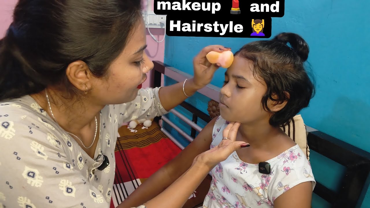 ✨ASMR Soothing makeup and hair styling for my student sonam! 💄🎀👧With parents’ approval.. 😊