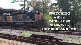 S05E045 Switching with a Pair of CSX SD40 2s in Cumberland, Maryland  #railway #railfan #trainspott