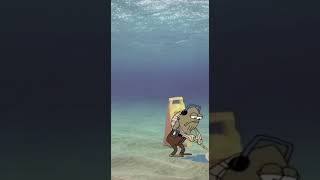Fred from SpongeBob mopping