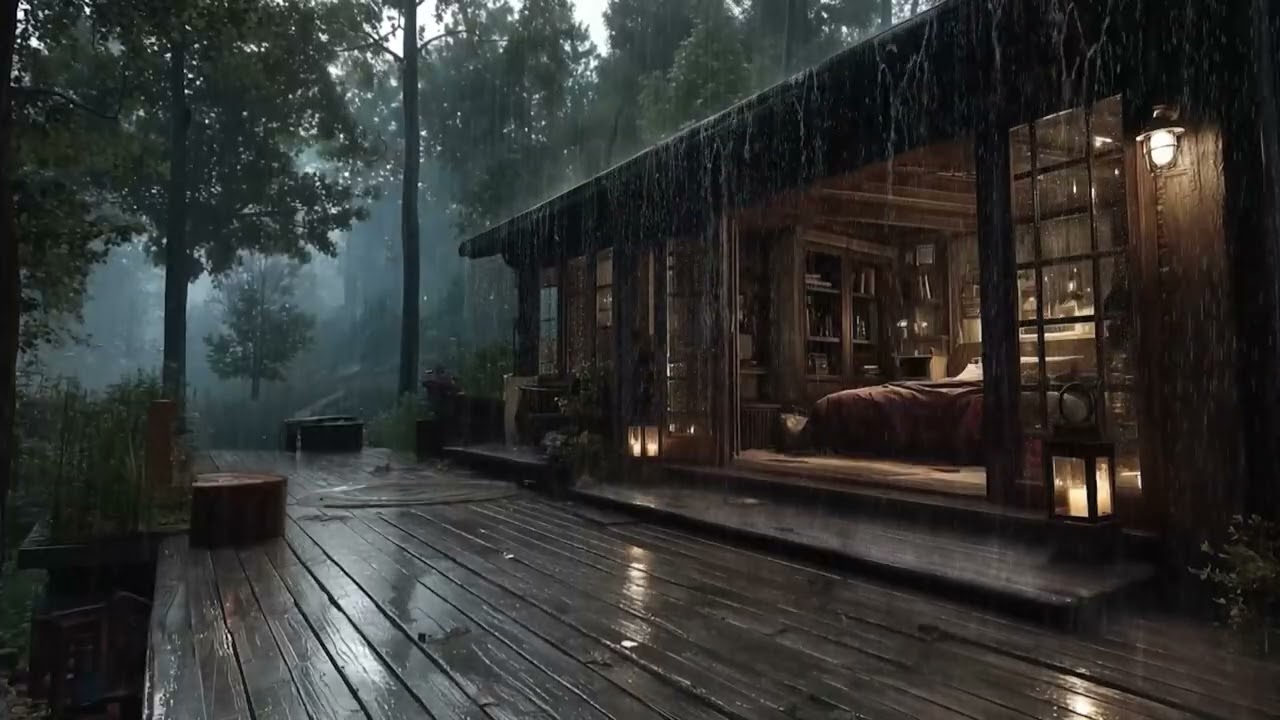 🌲 Peaceful Night Rain Sounds for Sleep | Nature Ambience for Calm Mind & Deep Focus