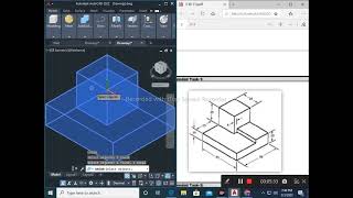 3D Designing on AutoCad | Uit Engineering Drawing Lab 5 task 1