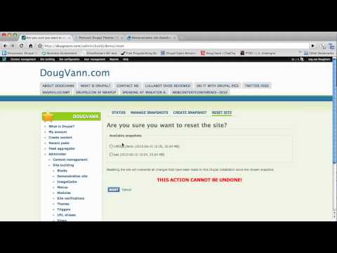 Backing up your Drupal site with the DEMO MODULE