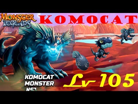 Komocat прокачка 1-105 уровень Редкий монстр на Monster Legends
