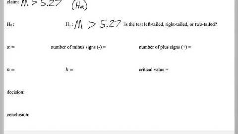 Math 209 : 14.2 #1 (Statistics Tutorial : Hypothesis Testing With 1 Median, The Sign Test)
