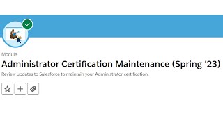 Administrator Certification Maintenance (Spring '23)