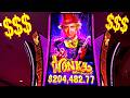 HUGE JACKPOT + ALL THE NEW BONUSES ON WILLY WONKA!!!!!!!!!!!!