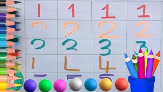 1 to 10 Numbers practice for kids , Dotted line tracing the Numbers