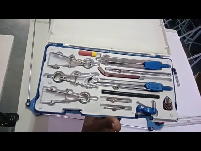 INSTRUMENT BOX, BEAM COMPASS, SAND PAPER BLOCK | Drawing Instruments | Engineering  Drawing | - YouTube