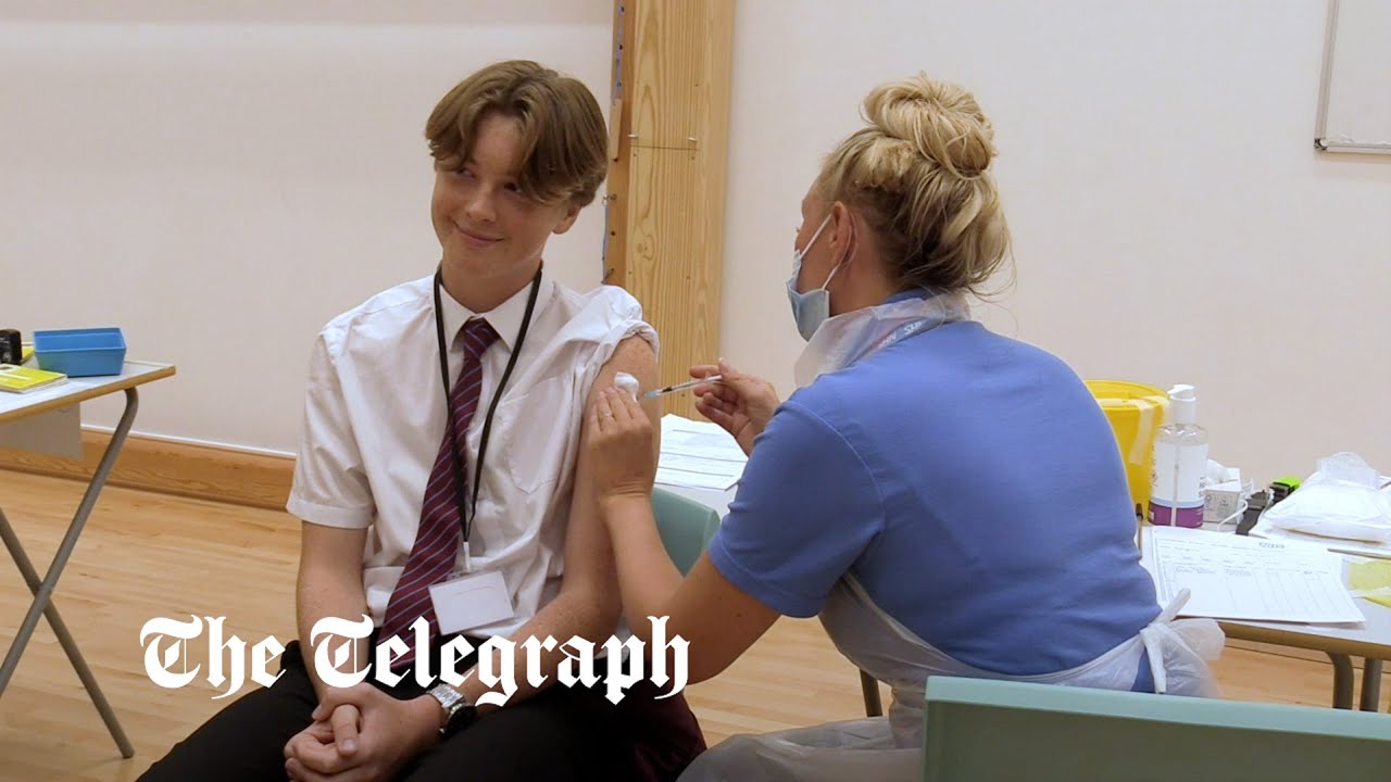 First 12- to 15-year-olds receive Pfizer vaccine in UK schools