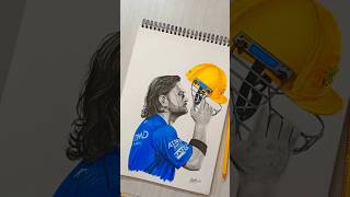 MS DHONI Drawing with Colour pencil #shorts #msdhoni #sketch