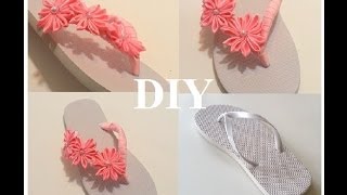 {DIY} Flips Flop w/ Ribbon and Flower Accents