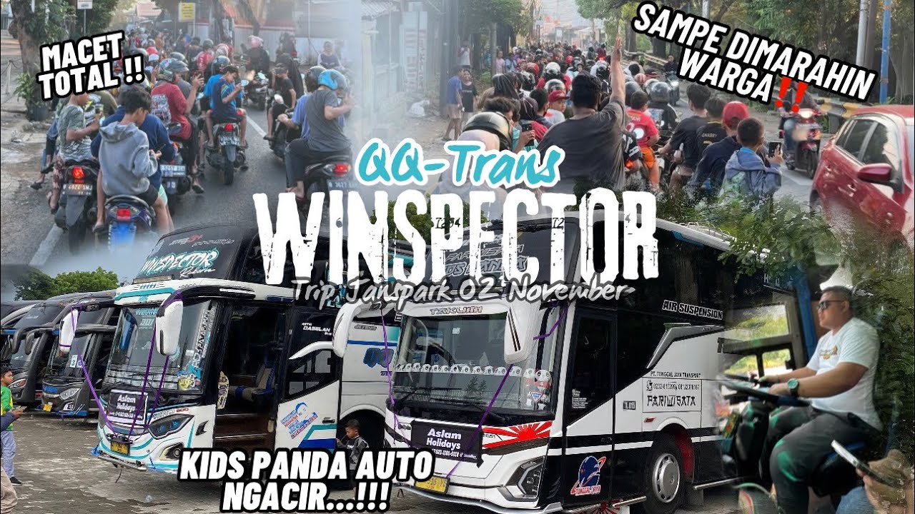 50+ MOTOR YANG NGOYOD‼️NAIK BUS DORAEMON CORONG MENDEM 🥳 QQ TRANS WINSPECTOR ft KIDS PANDA