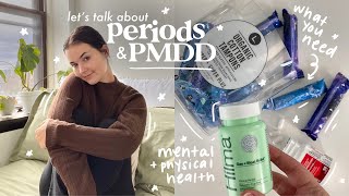 how i manage my period + PMDD // mood, bloating, mental health, etc.