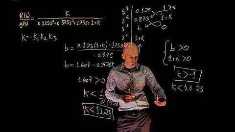 L10E48 Control Systems, Lecture 10, Exercise 48: The Routh Hurwitz stability criterion.