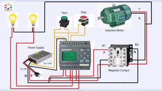 PLC Ladder programming in Hindi #3 | -Motor on off with signal lamps | NO NC Contacts screenshot 5
