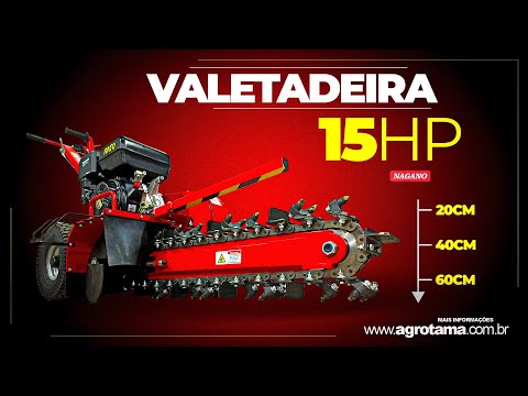 Vídeo de Valetadeira a Gasolina 15HP 4T até 600mm 60m/h Partida Manual