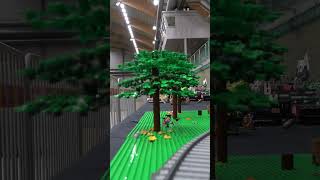 Train driving through Lego Landscape