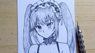 Cara menggambar Anime langkah demi langkah (Kurumi Tokisaki)