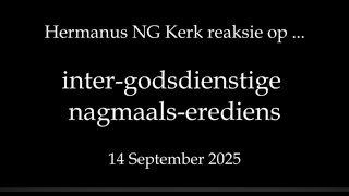 Hermanus NGK reageer op inter-godsdienstige erediens
