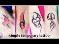 How to make different types temporary tattoo | love | trishool | tribal | heart