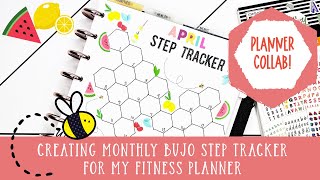 MONTHLY BUJO STEP TRACKER | COLLAB WITH ELIZABETH (@ejjoyfulplans) | FITNESS HAPPY PLANNER
