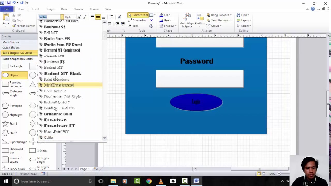 Membuat Desain  GUI Form Login dengan Aplikasi  Ms Visio 